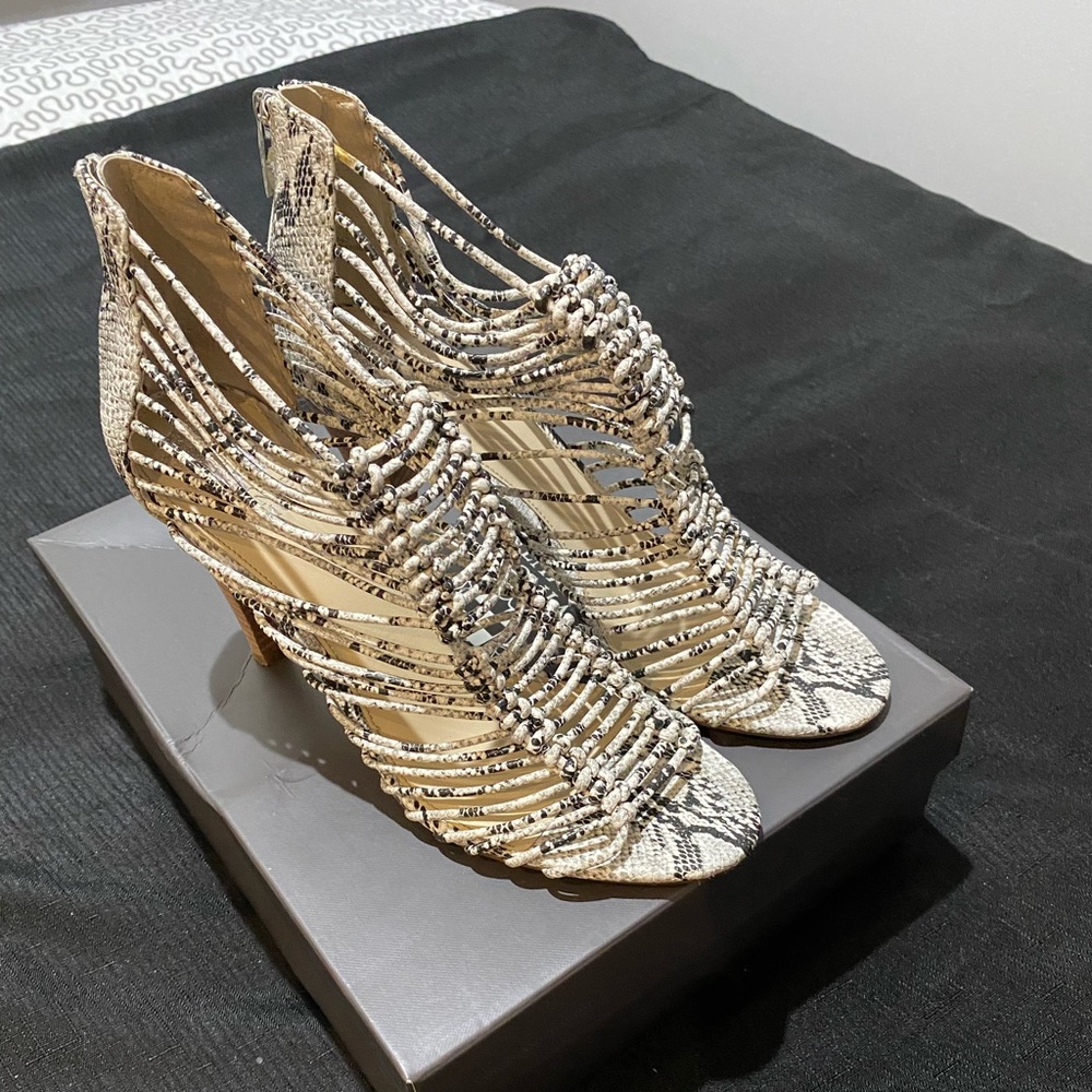 Strappy Snakeskin Sandals